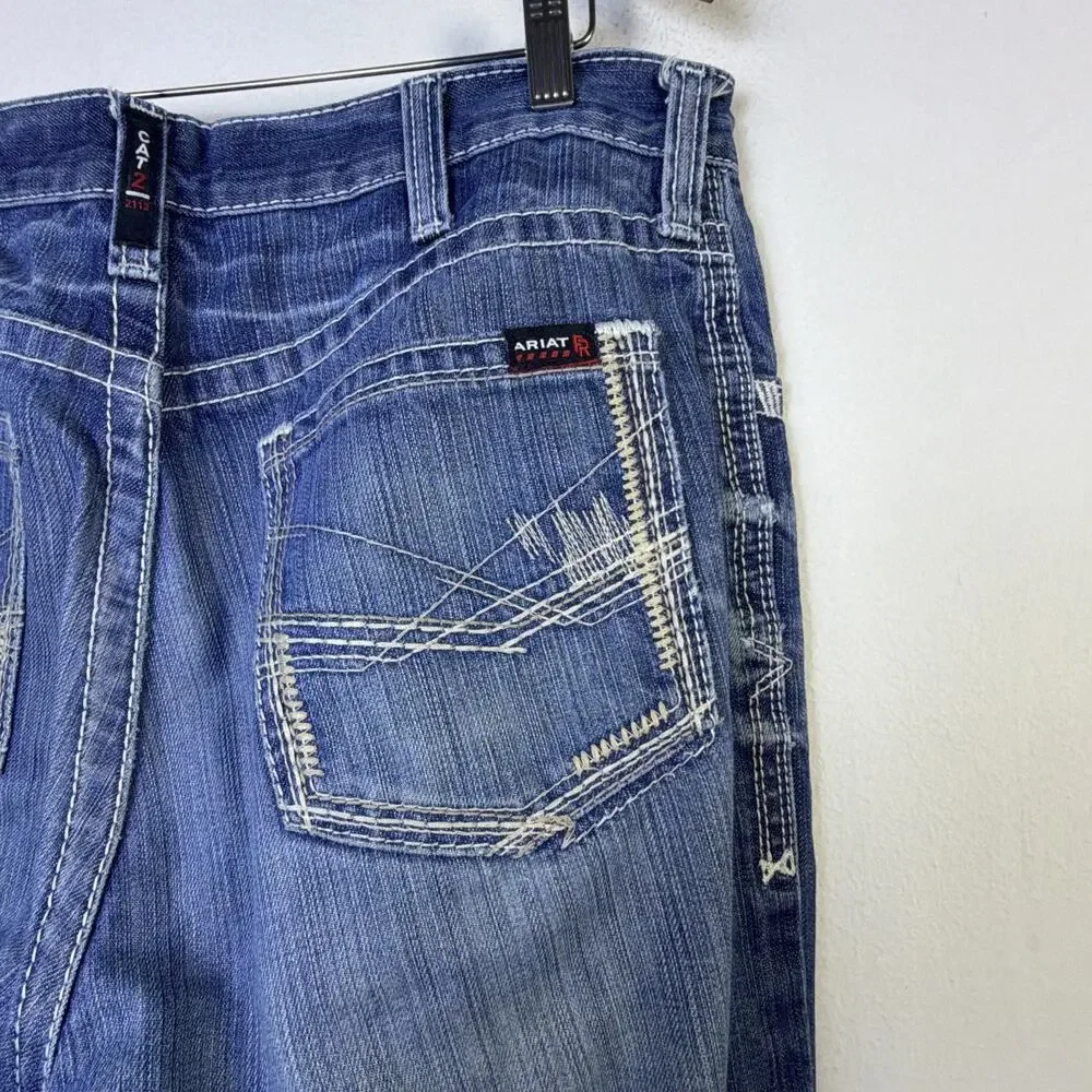 Ariat Jeans Mens 34 x 30 Blue M4 Bootcut Western Denim distressed work FR